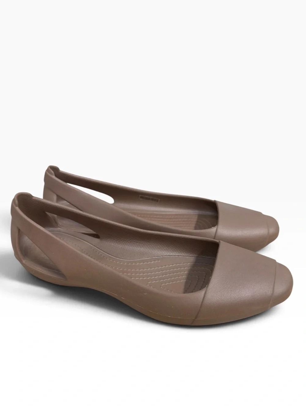 Crocs Sienna Flats Size 9 Brown Slip On Ballet Shoes Comfort Work Casual